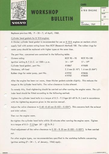 Bulletin Koppakking B18B Febr  '67 (Engels)