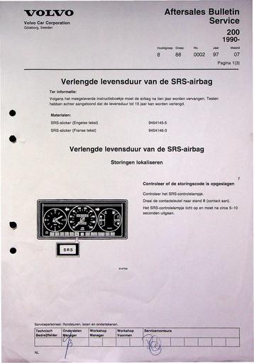 Bulletin 200 Levensduur Airbag Jul'97