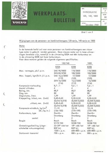 Bulletin Introductie B20 Okt '68