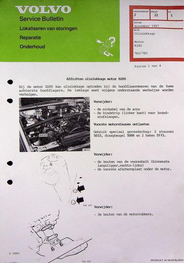 760 780 B280 Olielekkage '87