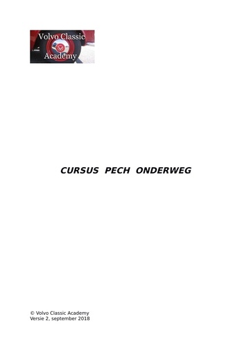 Cursus Pech Onderweg; 2e versie
