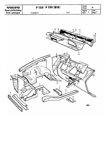 P120 P130 Schutboard, binnenscherm, frontdelen
