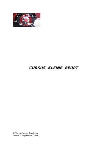 Cursus Kleine beurt; 2e versie