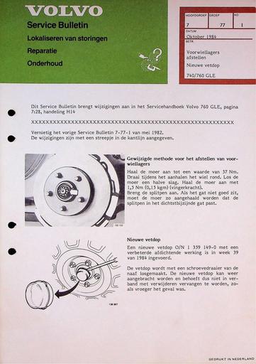 740 760 GLE Voorwiellagers '84