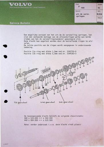 Bulletin 400 Versnellingsbak April'89
