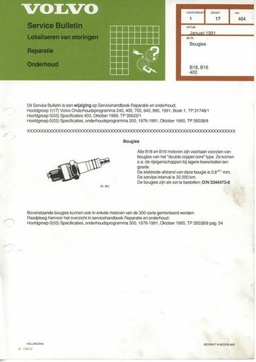 400 Bulletin Bougies B16,18 Jan'91