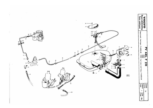 Benzinetank, vlotter en leidingen B14, B16A en B16B