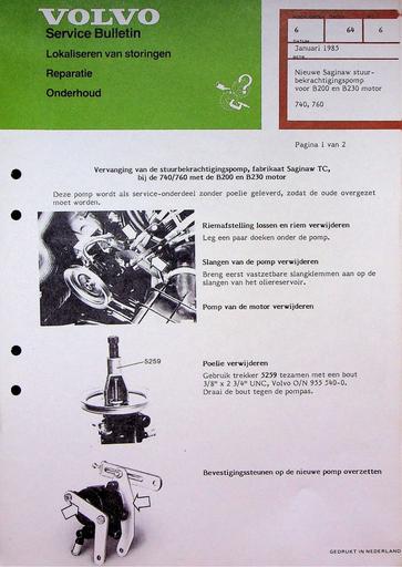 Bulletin 740, 760 Stuurbekrachtigingspomp '85