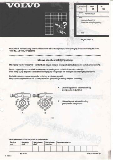 Bulletin 400 Stuurbekrachtigingspomp Jan'94