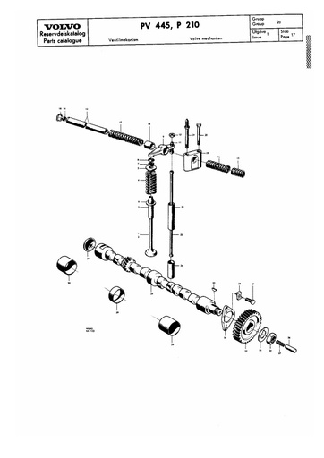 Nokkenas en kleppenmechanisme B4B