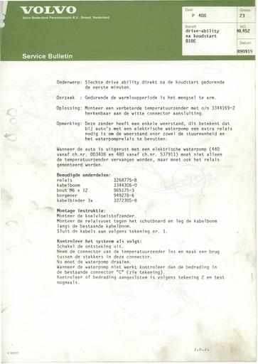 400 Bulletin Driver ability kou B18E Sep'89