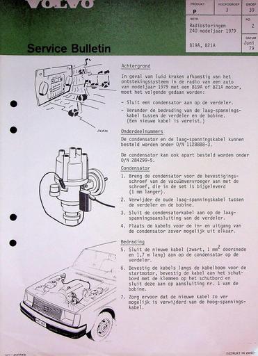 Bulletin 240 Radiostoring B19A, B21A Juni'79