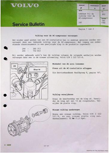 Bulletin 240 Lekkage vulklep AC Okt'88