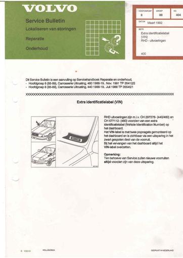 Bulletin 400 Indentificatie RHD Mrt'92