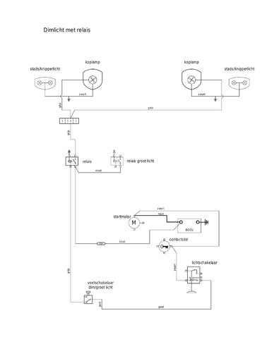 E schema dimlicht met relais