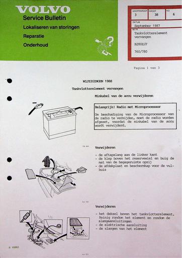 760 780 B280E, F Tankvlotterelement '87