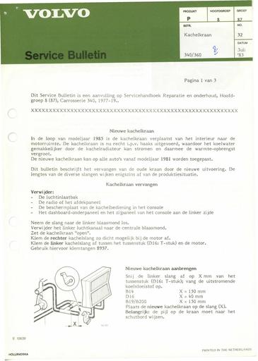Bulletin Kachelkraan 340, 360 '85