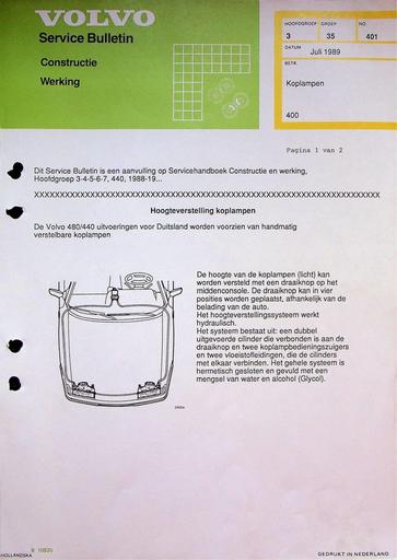 Bulletin 400 Koplampen Juli'89