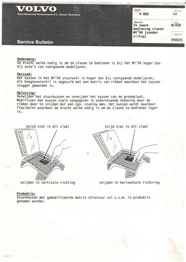 Bulletin 400 Zware bediening claxon Jun'94