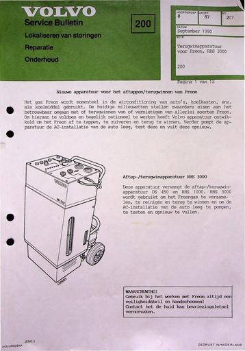 200 Terugwinnen Freon RHS 3000 Sep'90