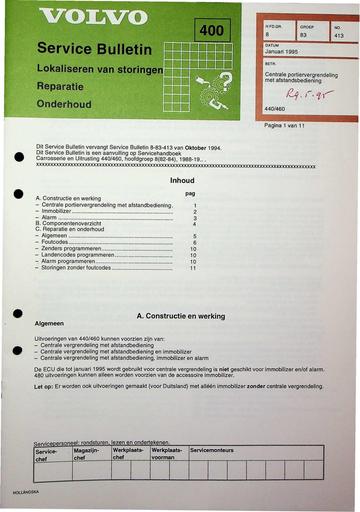 Manual 440, 460 Portiervergrendeling Jan'95