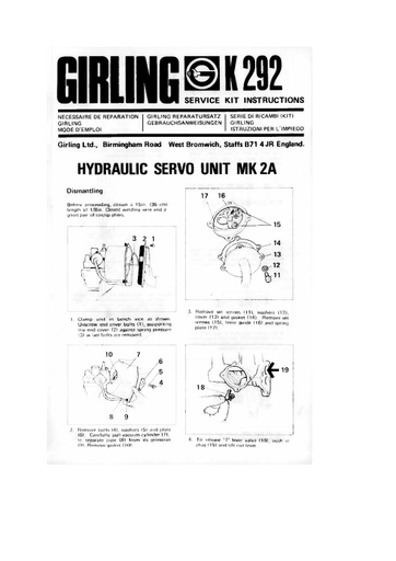 Girling reparatie instructies