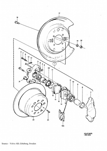 Remschijf Achter p1800 ch 30001  1800es