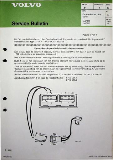 Bulletin 240, 260 Parkeerkachel Mrt'86