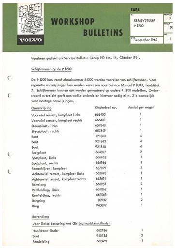 Bulletin P1200 Schijfrem Sept '62