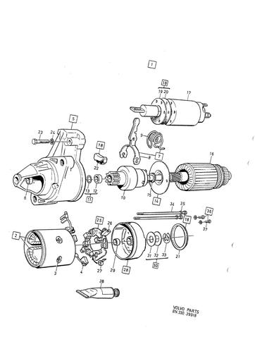 Startmotor 4 cyl Hitachi
