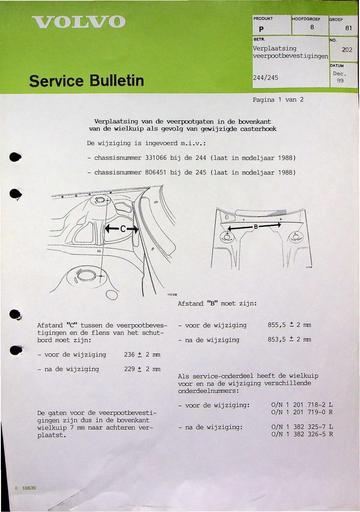 Bulletin 244, 245 Verplaatsen veerpoot Dec'89