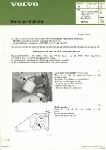 Bulletin Ruitenwissermotoren 340, 360 '87