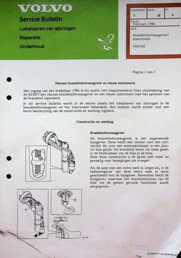 740 760 Injectiemotoren Brandstofmeter '86