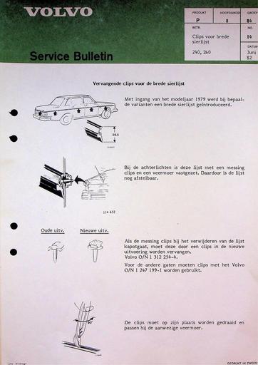 Bulletin 240, 260 Clips sierlijst Juni'82