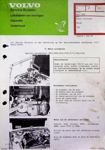 740 B234F Motor vervangen '88