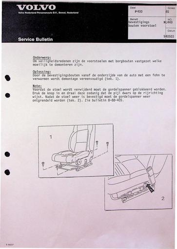 Bulletin 400 Bouten voorstoel Mei'94
