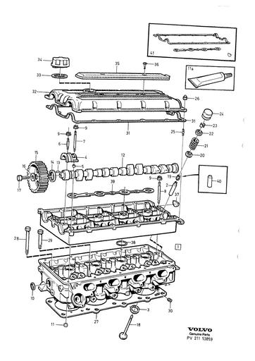 B204, B234 Cilinderkop, nokkenas, kleppen