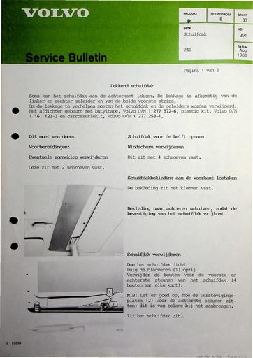 Bulletin 240 Lekkage schuifdak Aug'88