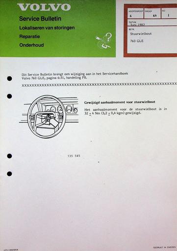 760 GLE Stuurwielbout '82
