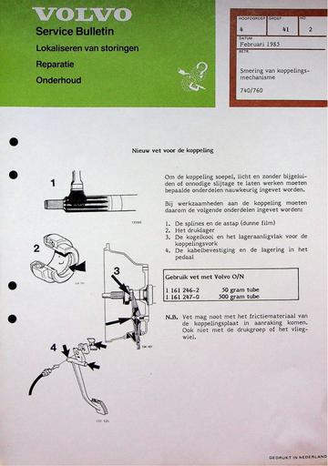 740, 760 Smering koppeling '85