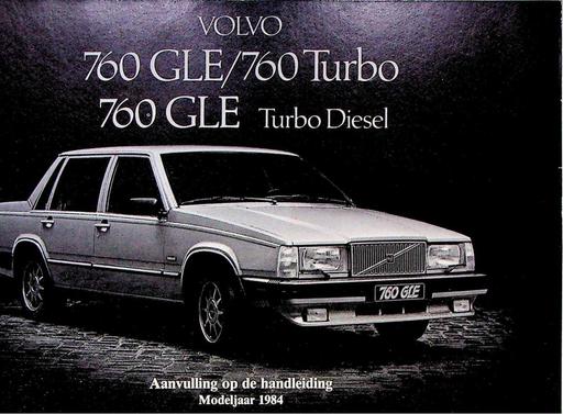 760GLE, 760Turbo Aanvulling Handleiding 1984