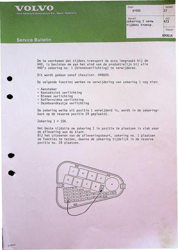 Bulletin 440 Zekering binnenverlichting Juni'86