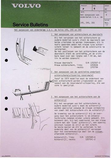 Bulletin 145, 245, 265 Body aanpassing Nov '77