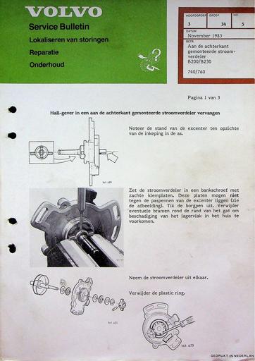 740, 760 B200, B230 Stroomverdeler '85