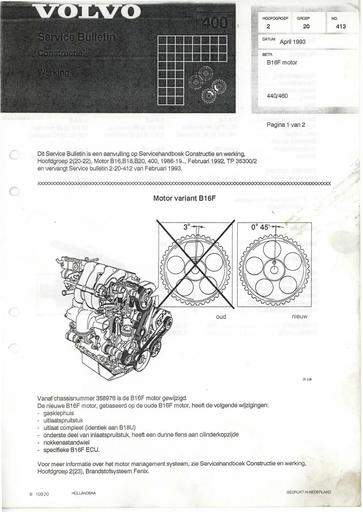 400 Bulletin Motorvariant B16F Apr'93