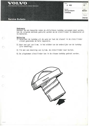 400 Bulletin Afsluitbare tankdop Juli'94