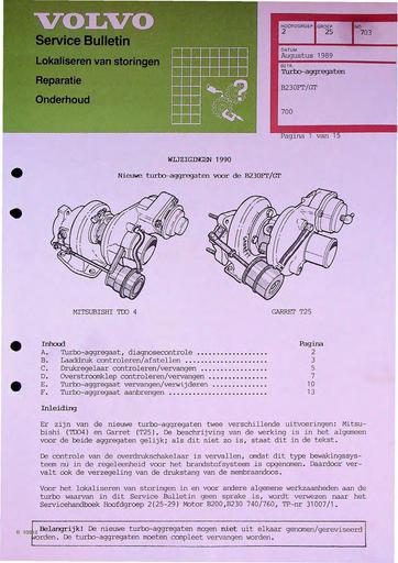 700 B230FT Turbo wijzigingen '89