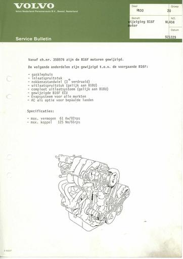 400 Bulletin Wijziging B16F Dec'92