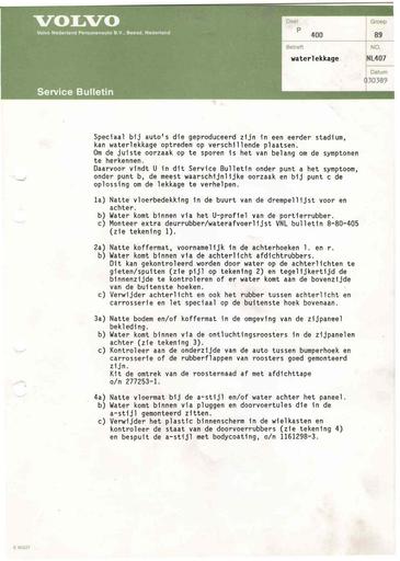 Bulletin 400 Waterlekkage Mrt'89