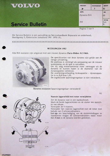 Bulletin Wijzigingen Dynamo B14 '82